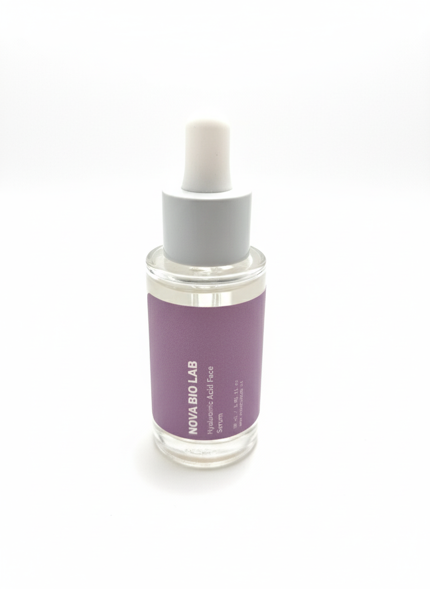 Siero Viso all'Acido Ialuronico NOVA BIO LAB - Certificato COSMOS NATURAL -  30ml