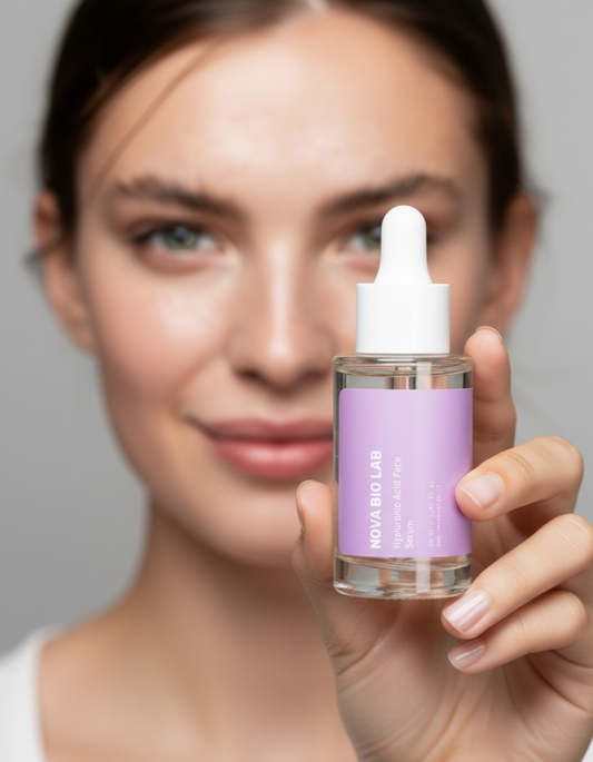 Siero Viso all'Acido Ialuronico NOVA BIO LAB - Certificato COSMOS NATURAL -  30ml
